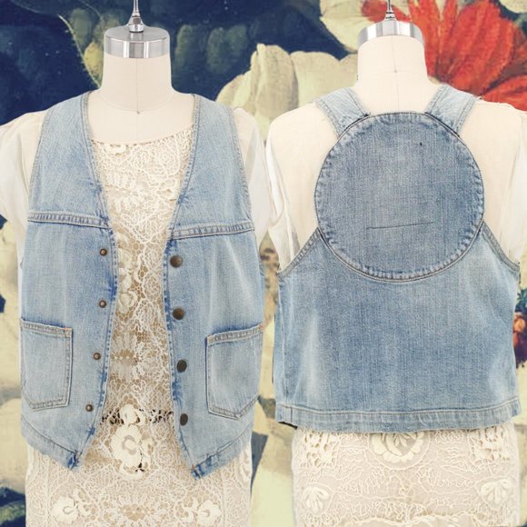 Current/Elliott Jackets & Blazers - Current/Elliott The Circle Vest Light Blue Denim